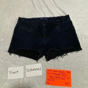 Levi's dark wash denim shorts girl 16 regular, have been cut to shorts. SKU376